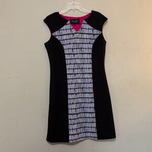 Peach Velvet New York Womens Black & White Stretch Dress Size 10
